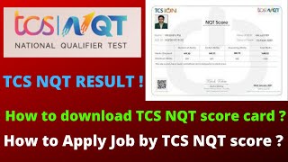 TCS NQT Score Card Download | TCS NQT Result | How to apply job in Tcs ion Platform by Tcs Nqt Score