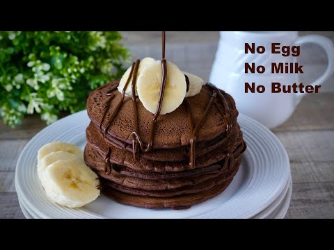 Vegan chocolate pancakes | No Egg No Milk No Butter Pancakes