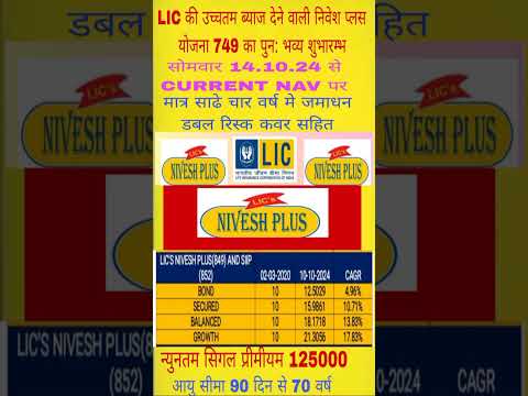 LIC NIVESH PLUS PLAN 749|Nivesh Plus plan|| #lic #niveshplus #insurance #investment