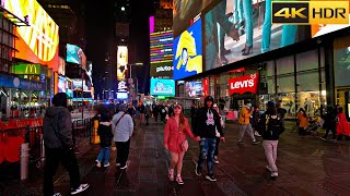 Times Square: Neon Wonderland of Manhattan at Night - 2023 | A Walking Tour [4K HDR]