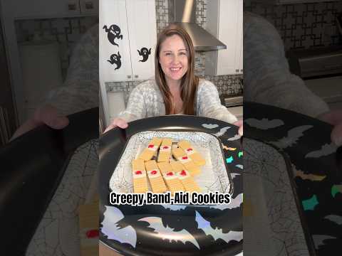 Creepy Band-Aid Cookies for Halloween #Shorts #HalloweenTreats #SpookySeason #Halloween