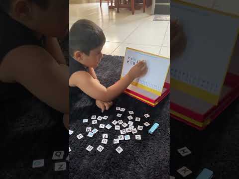 Kid learning to spell