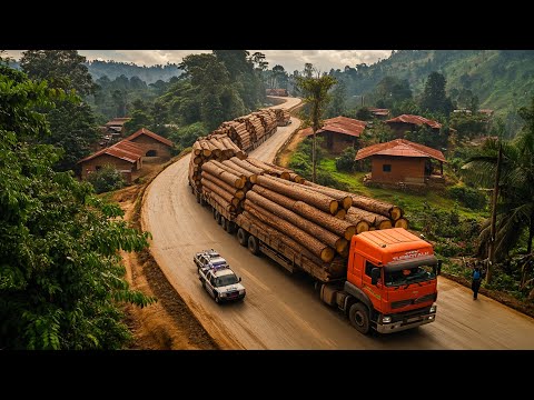 Extreme Logging Trucks | Extreme Dangerous Fastest Big Chainsaw Cutting Tree Machines #4