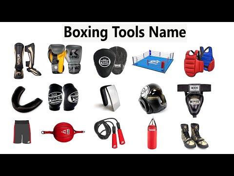 Boxing equipment name list. Boxing tools  Names. List of Boxing Equipment. Punching Bag.