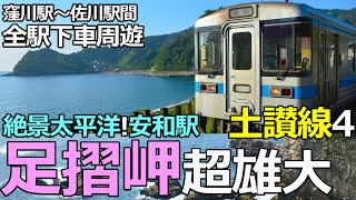 【土讃線4】絶景！足摺岬  黒潮を愉しむ安和駅！窪川～佐川間全駅下車周遊の鉄旅