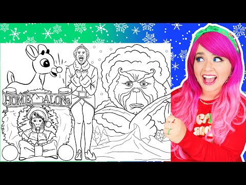 Coloring The Grinch, Elf, Home Alone & Rudolph Christmas Coloring Pages | Christmas Movies Coloring