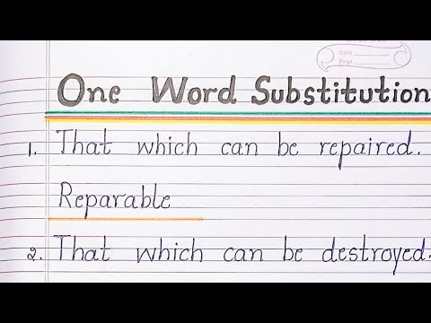 One Word Substitution