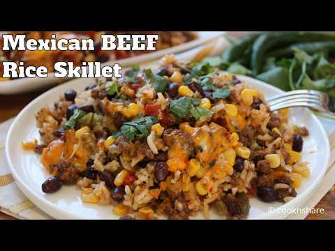 Easy Mexican Ground Beef Rice Skillet - One Pan Wonder!