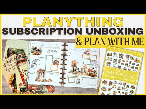 PLANYTHING SEPTEMBER SUBSCRIPTION UNBOXING & PLAN WITH ME | FALL FARMHOUSE & FALL WASHI TAPE