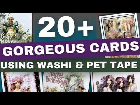 HOW TO USE WASHI TAPE & PET STICKERS ON HANDMADE CARDS | 20+ card design ideas! Journalsay