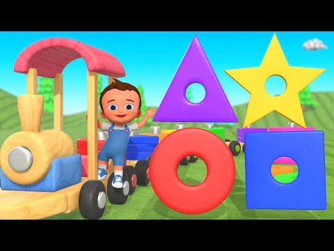 Learn Shapes for Kids with Little Baby Fun Play with Wooden Train | Toddlers Learning Educational