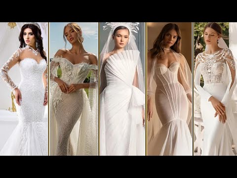 Stunning Wedding Dress Styles: Mermaid, High Neck, Detachable Skirts, A-line & Sheath Dresses, 2024