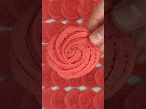 how to make red rose butter cookies 🌹 #valentinesday