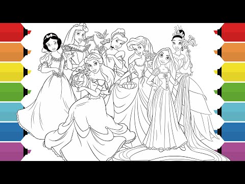 Coloring Every Disney Princess | Disney Princess Halloween Coloring Pages All Characters