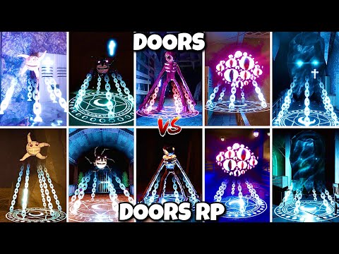 DOORS FLOORS 2 VS DOORS RP - ALL CRUCIFIX USES ON ALL ENTITIES & MONSTERS