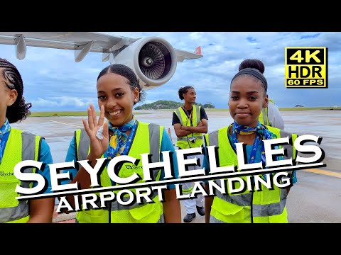 Seychelles airport landing - Mahé , Seychelles International Airport in 4K 60fps 💖 The best places 👀