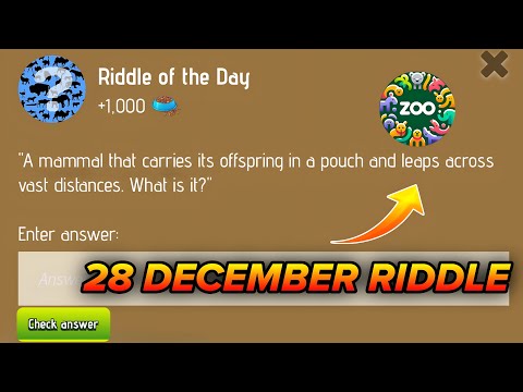 Riddle Of The Day Zoo 28 December | Zoo Riddle Of The Day 28 December | Riddle Of The Day Code Zoo