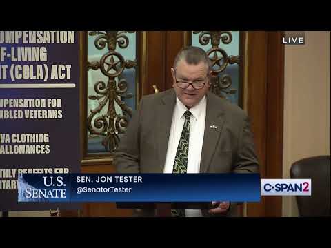 Tester speaks on his bill to deliver cost-of-living increase for veterans prior to Senate passage