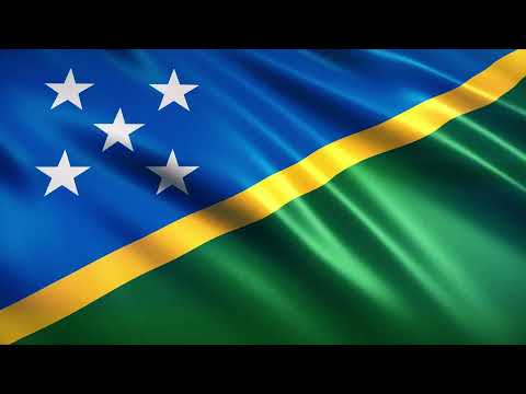 [9 Hours] Solomon Islands Flag Waving - Video & Audio - Waving Flags