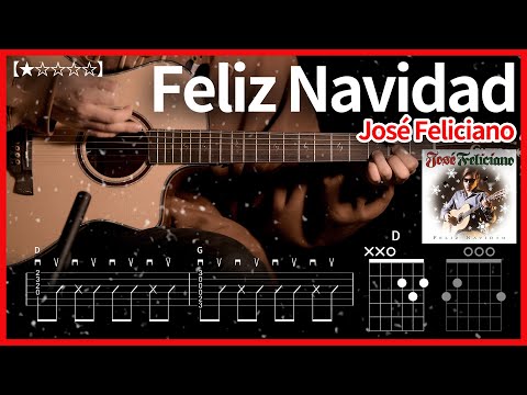 721.[캐롤송]José Feliciano - Feliz Navidad 기타커버【★☆☆☆☆】 | Guitar tutorial |ギター 弾いてみた 【TAB譜】