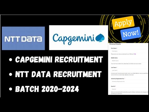 Capgemini & NTT Data Jobs for Freshers and Experienced!