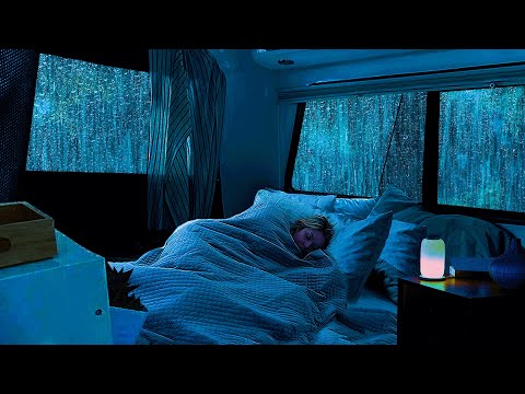 Rain Sounds For Sleeping ⚡ Soft Rain & Thunder Sounds on Cozy Car for Sleep Quickly, Relax, Rest