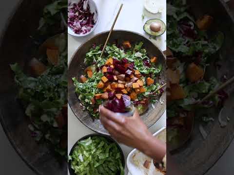 Best Ever Autumn Salad with Pomegranate Vinaigrette