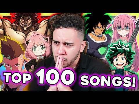 TOP 100 Anime Songs REACTION