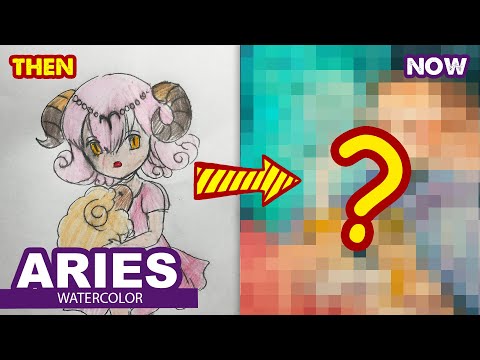 How to draw Aries | Zodiac Series  l Then and Now by Huta Chan