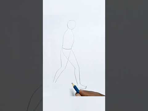 Side face walking figure drawing step by step/#artwithartistmiltondanda/#youtubeshorts/#shorts