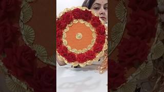 Thali decoration ideas for Diwali, Karwa Chauth, Bhai dooj  Janmashtami/DIY plate decoration #short