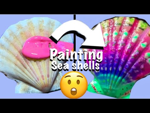 Painting on sea shells for summer! But why is it satisfying!?!?🤭