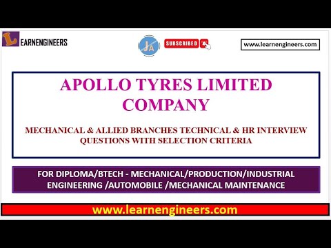 APOLLO TYRES LIMITED COMPANY TECHNICAL AND HR INTERVIEW QUESTIONS || INTERVIEW || DIPLOMA || B.TECH.