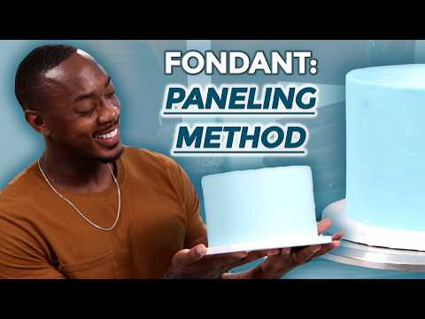 How To Cover A Cake With Fondant (Paneling Method)