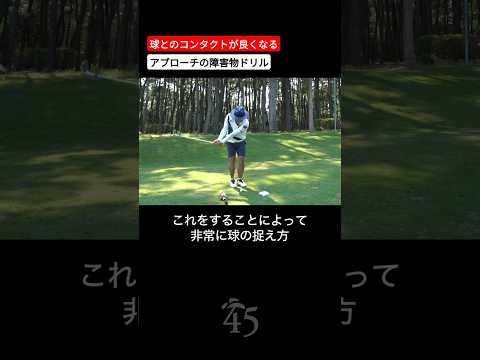 アプローチで球を上から捉えるための障害物ドリル #片山晋呉 #golf #ゴルフ #shorts