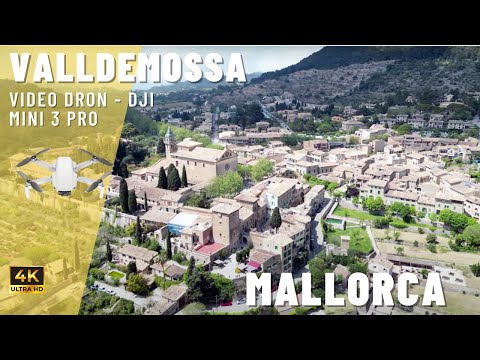 Valldemossa Mallorca charmantes malerisches Dorf im Tramuntana Gebirge 4K Dji Mini3 Drohnen Video