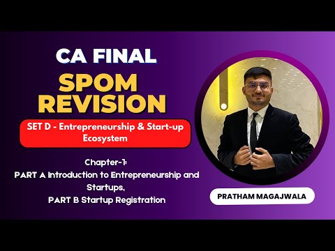 SPOM Set D - Ch 1 - Introduction to Entrepreneurship & Startup |CA FINAL Revision