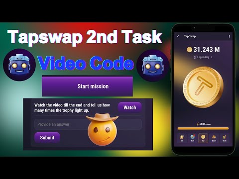 tapswap video code today | second tapswap task | Tapswap video code |  tapswap New update