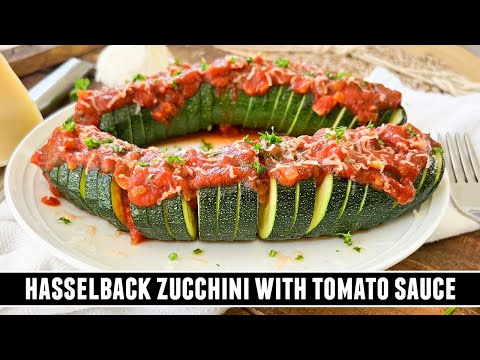 Hasselback Zucchini with Tomato Sauce | IRRESISTIBLY Delicious Recipe