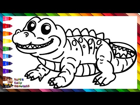 How to Draw a Crocodile 🐊 Draw and Color a Cute Crocodile 🐊🌈 Drawings for Kids