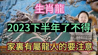 生肖龍2023年下半年了不得！家裡有屬龍人的要注意！屬龍人的性格非常好相處，不喜歡和人發生爭執！#2023 #运势 #生肖 #生肖龍