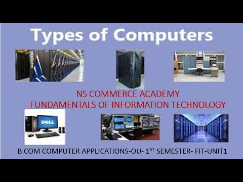 CLASSIFICATION OF COMPUTERS - FIT- B.COM COMP APPL - IST SEM -OU