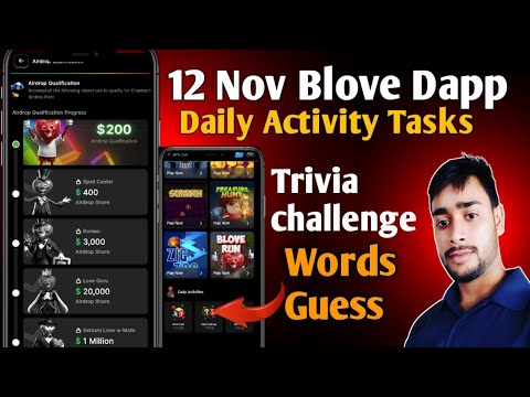 12 Nov Blove Dapp Trivia challenge & words guess combo | BLove  Daily Activity Today, crypto mining