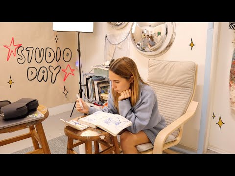 A cozy day in my art studio ✿ studio vlog