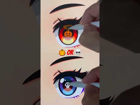 Boo 👻💀🎃 Digital Drawing Anime Eyes #shortsvideo #halloween2023 #howtodraw