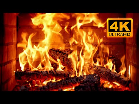 🔥 Fireplace 4K. Cozy Winter Night