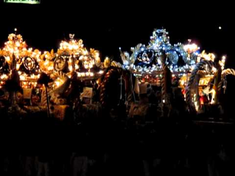 和田山秋祭り　デコ屋台4台練りこみ