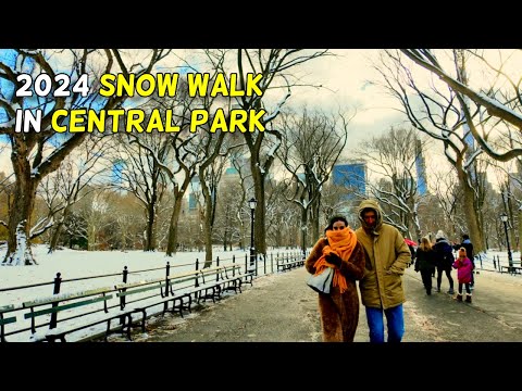 ☃️ NYC First ❄️ Snowfall of 2024 New York City Snowfall Walk in Central Park | Secret Strolls