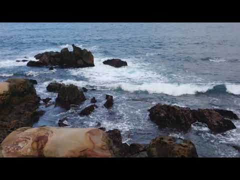 欣賞107年10月24日駱駝岩海邊美麗的岩石與浪花