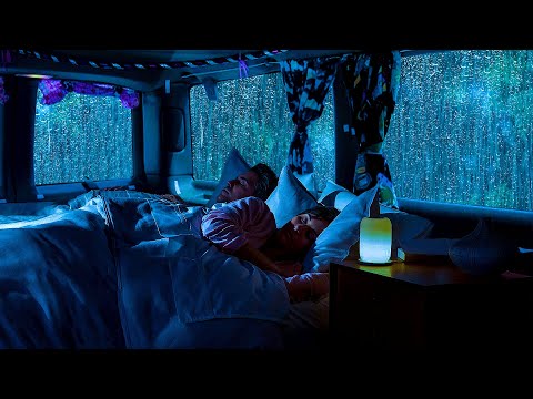 Fall into Sleep in 3 Minutes with Soothing Rain & Thunder Sounds on Window Cozy Car at Night